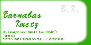 barnabas kmetz business card